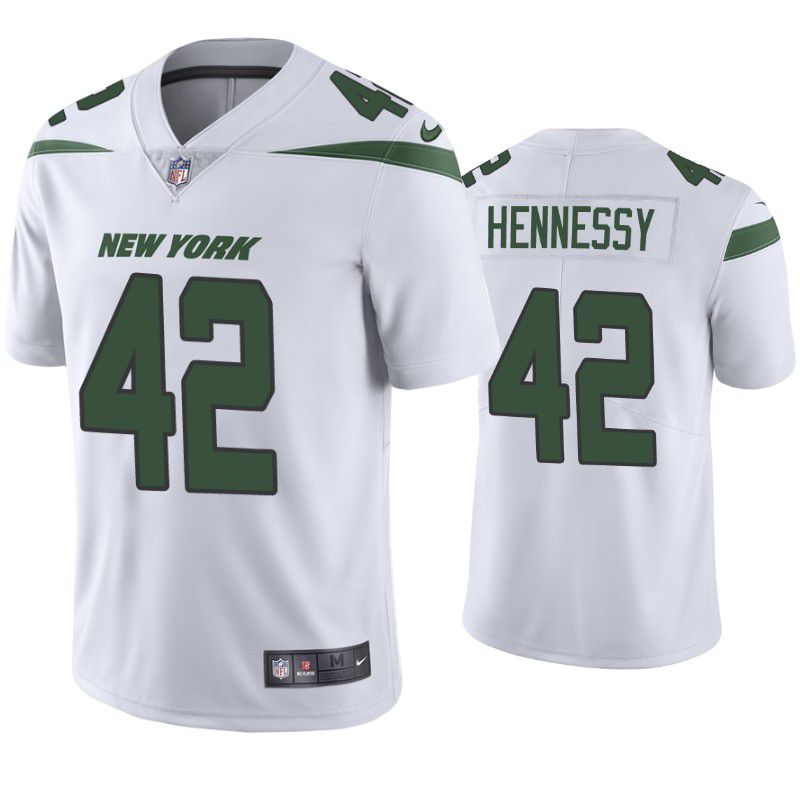 Men New York Jets #42 Thomas Hennessy Nike White Vapor Limited NFL Jersey->new york jets->NFL Jersey